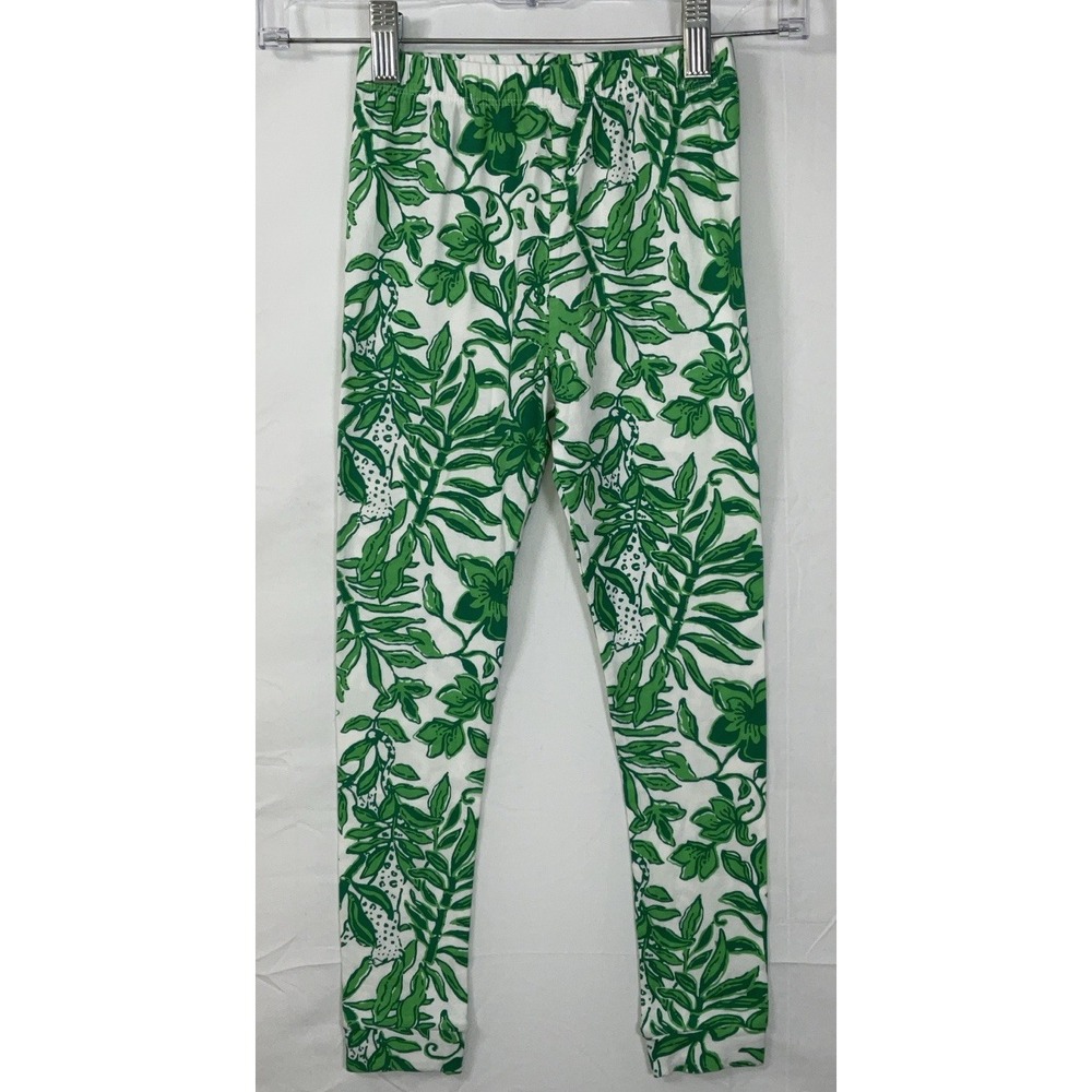 NWOT Girls' Lilly Pulitzer Pajama Pants Fiddle Leaf Green Lil Escape Size 6